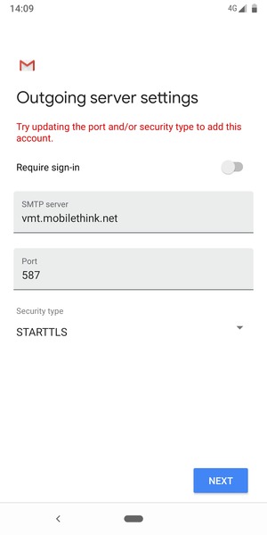 Select Security type