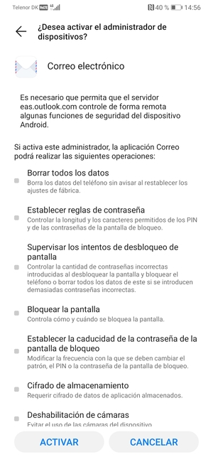 Seleccione ACTIVAR