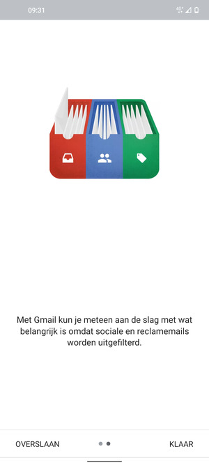 Selecteer KLAAR