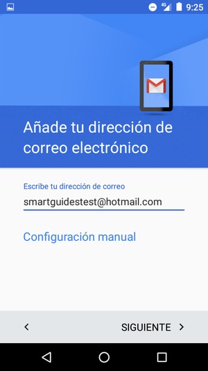 Introduzca su Dirección de correo electrónico y seleccione SIGUIENTE