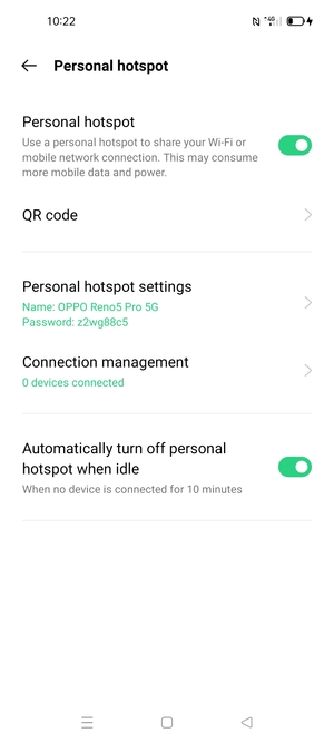 Your phone is now set up for use as a modem