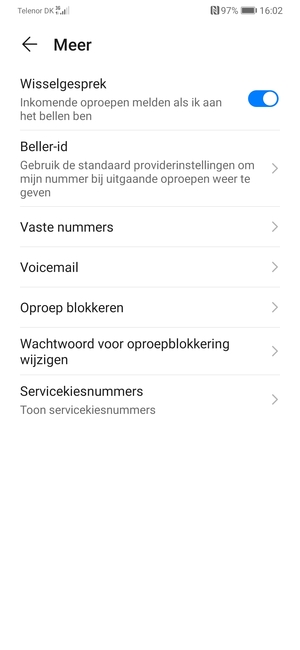 Selecteer Voicemail