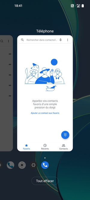 Sélectionnez Tout effacer pour fermer toutes les applications en cours d'exécution