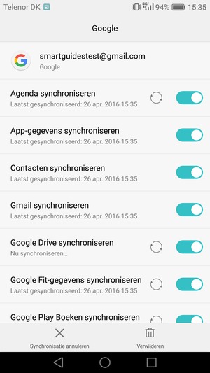Uw gegevens worden gesynchroniseerd