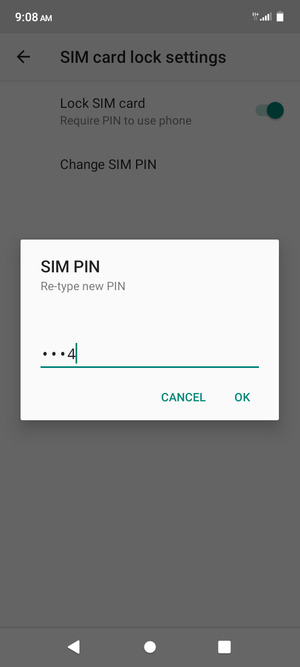 Confirm your new SIM PIN and select OK