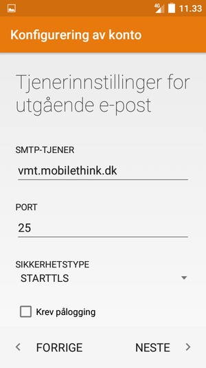 Fjern krysset i avkrysningsboksen Krev pålogging