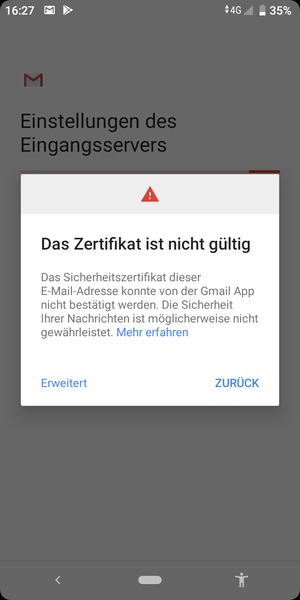 Wählen Sie ZURÜCK