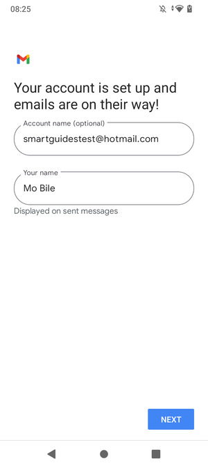 Give your account a name and enter your name. Select NEXT