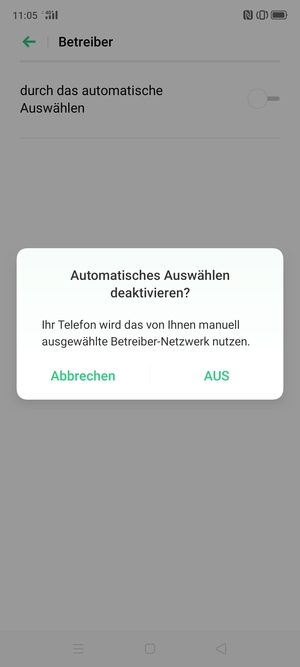 Wählen Sie AUS