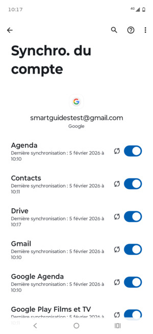 Sélectionnez le bouton du Menu
