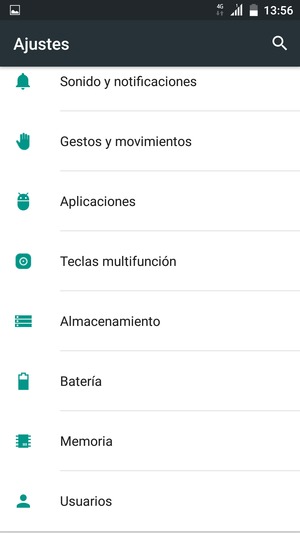Desplácese y seleccione Batería