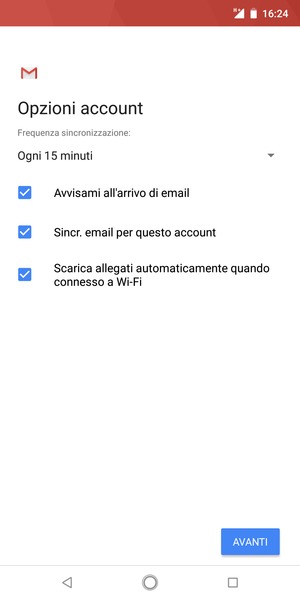 Seleziona AVANTI