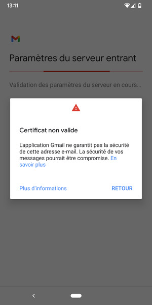 Sélectionnez RETOUR