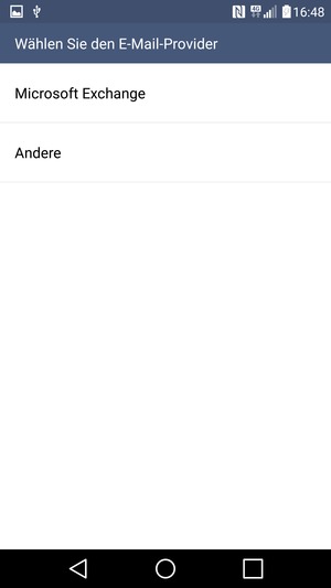 Wählen Sie Microsoft Exchange