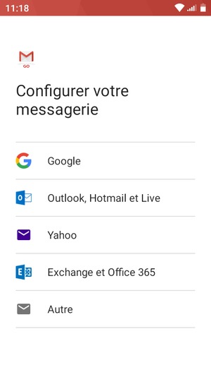 Sélectionnez Exchange et Office 365