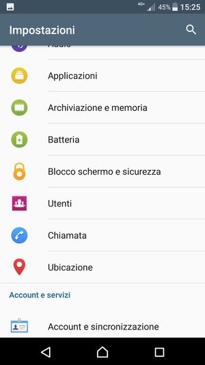 Scorri e seleziona Blocco schermo e sicurezza