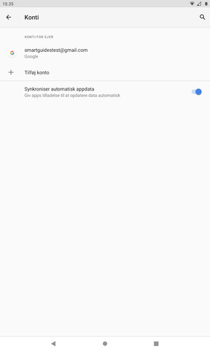 Vælg din Google konto