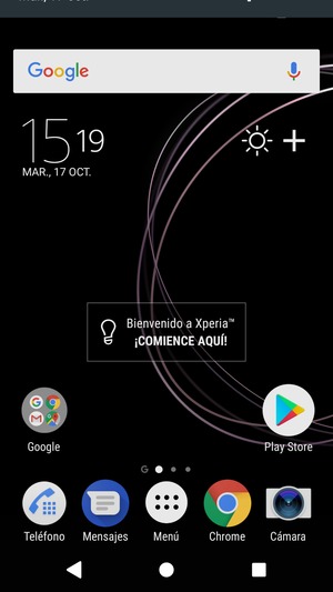 Deslice hacia abajo el menú superior