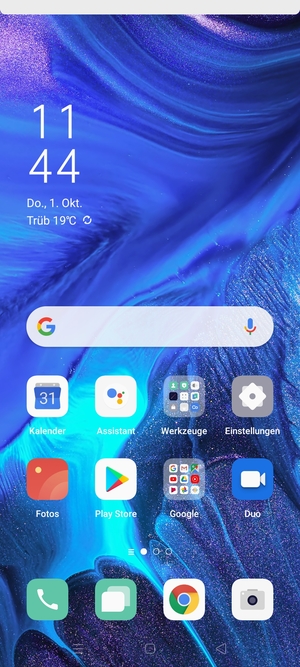 Ziehen Sie das obere Menü nach unten