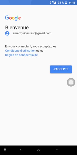 Sélectionnez J'ACCEPTE