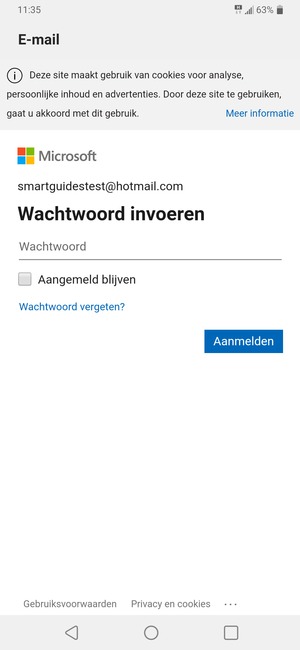 Voer uw wachtwoord in en selecteer Aanmelden
