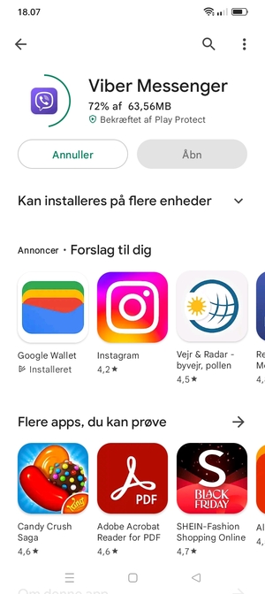 Afvent at installeringen er afsluttet
