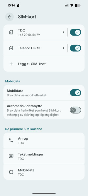 Ditt eSIM
er nå aktivert