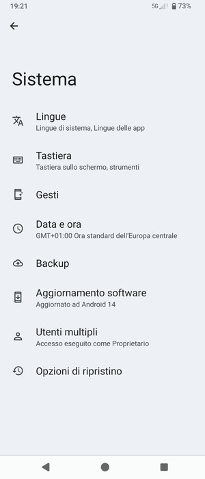 Seleziona Aggiornamento software
