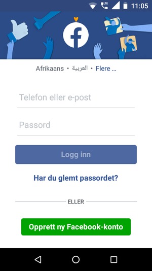 Applikasjonen er klar til bruk