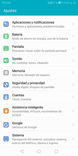 Desplácese y seleccione Cuentas