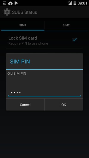 Enter your Old SIM PIN and select OK