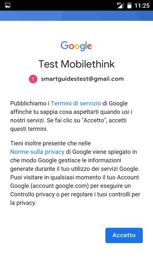Seleziona Accetto