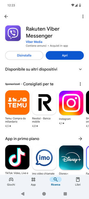 Seleziona Apri
