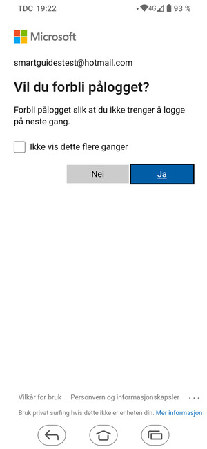 Velg ønsket alternativ