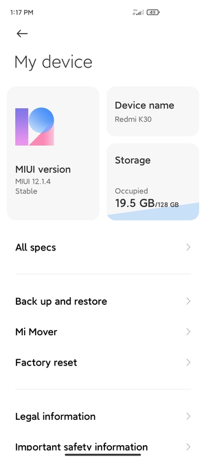 Select Back up and restore