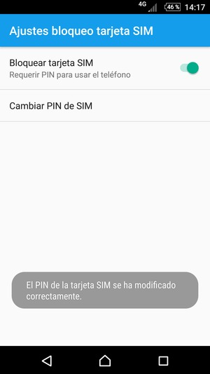 Su PIN de la tarjeta SIM ha sido cambiado