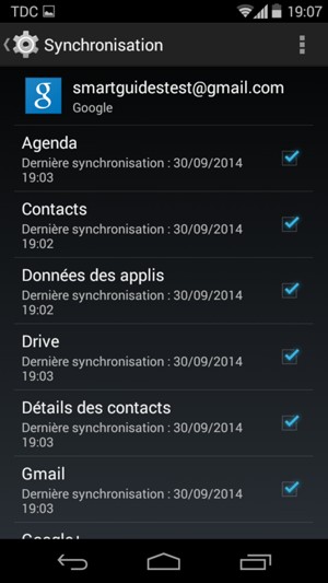 Sélectionnez le bouton du Menu