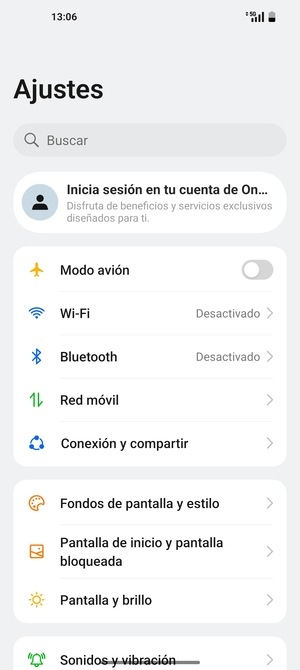 Seleccione Conexión y compartir