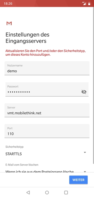 Wählen Sie Sicherheitstyp