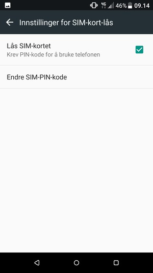Velg Endre SIM-PIN-kode
