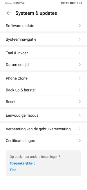 Selecteer Software-update