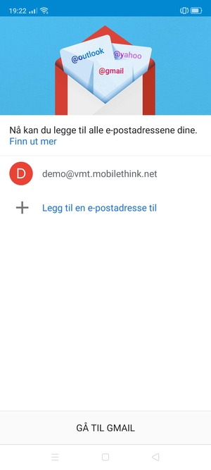 Velg GÅ TIL GMAIL