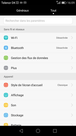 Sélectionnez Tout puis Plus