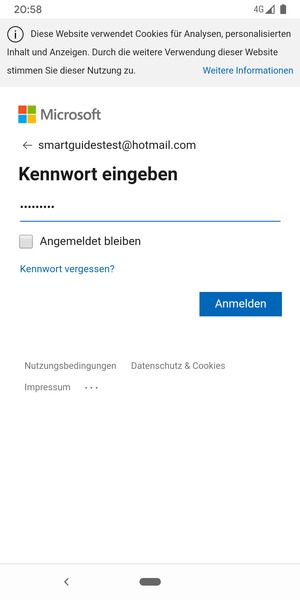 Geben Sie Ihre Passwort ein und wählen Sie Anmelden