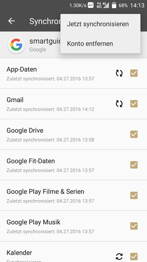 Wählen Sie Jetzt synchronisieren