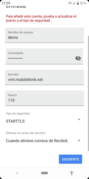 Desplácese y seleccione Tipo de seguridad