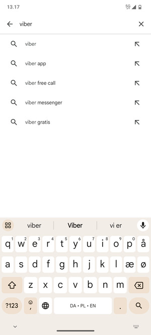 Indtast navnet på appen og vælg Søg