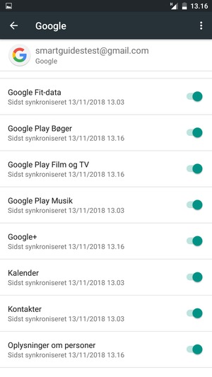 Kontroller at Kontakter er valgt