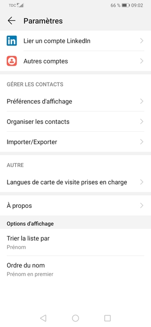 Sélectionnez Importer/Exporter