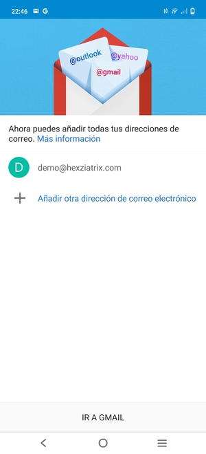 Seleccione IR A GMAIL